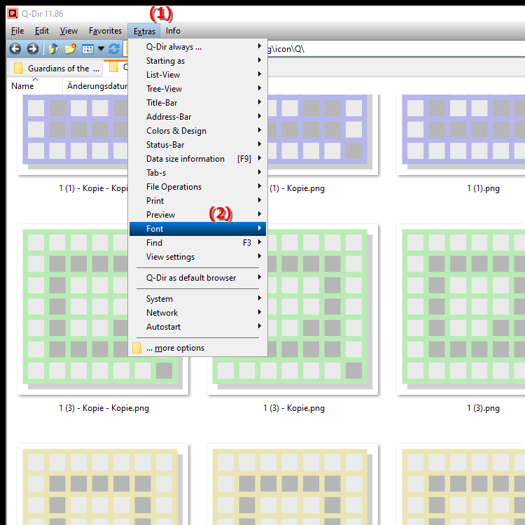 How can I adjust the font size in Quad File Explorer as a percentage